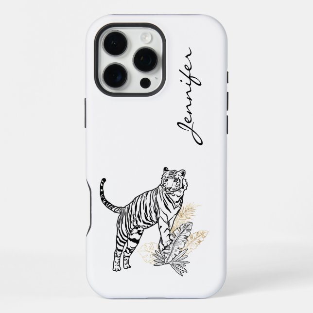 Chic Moderner Tiger iPhone 16 Pro Max Hülle (Rückseite)