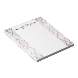 Chic-modernes Imitat-Rosen-Goldgeometrische Notizblock