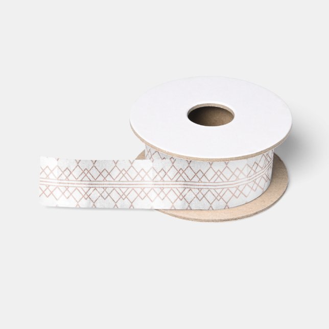 Chic-modernes Imitat-Rosen-Goldgeometrische Satinband (Spule)