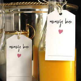 Chic Momosa Bottle Neck Tag, Cute Pink Heart Geschenkanhänger