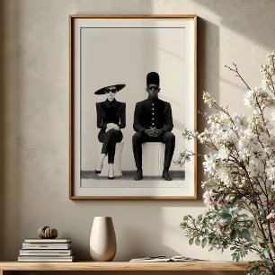 Chic Monochrome Fotografie Mode Paar Poster