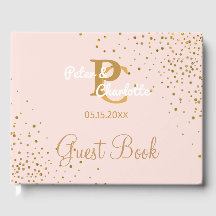 Chic Monogram | Blush Pink Gold Confetti Wedding