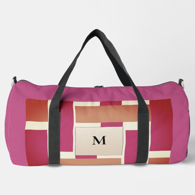 Chic Monogram Feminine Stripmuster Duffle Bag (Vorderseite)