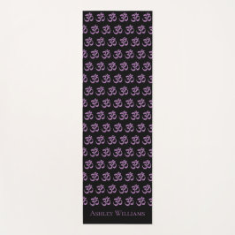 Chic Monogram Lila Om Symbol Muster Black Yoga Yogamatte