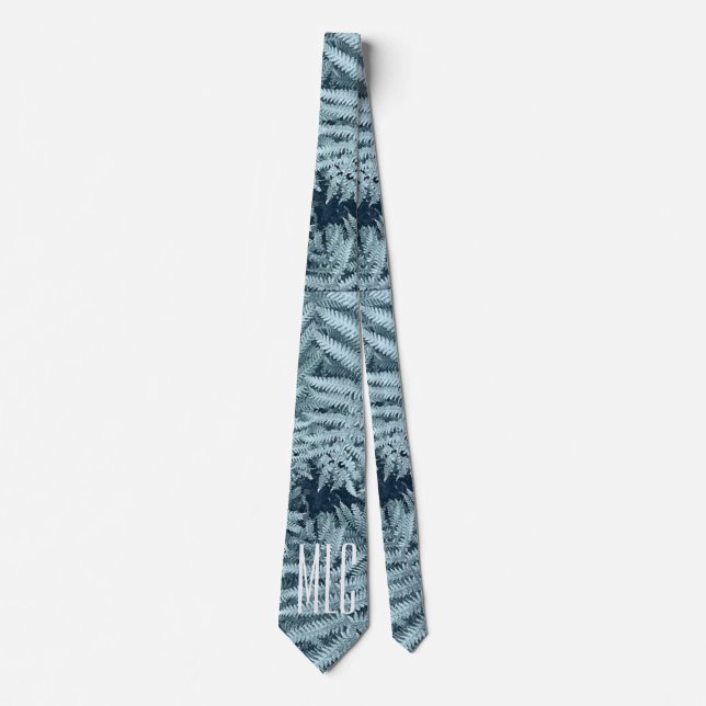 CHIC MONOGRAM NZ FERN SILVER FOLIAGE NEW ZEALAND KRAWATTE (Vorderseite)