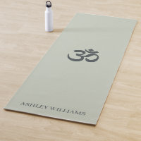 Chic Monogram Om Symbol Pastel Green Yoga Mat