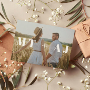 Chic Monogram Overlay-Foto Save the Date