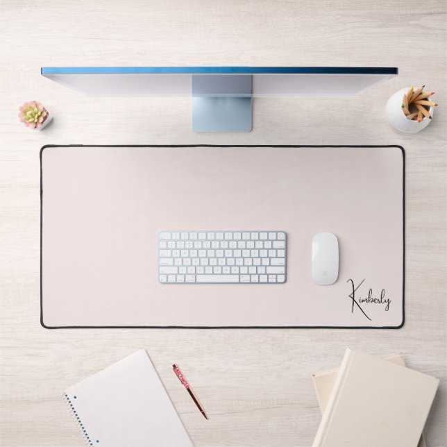 Chic Monogram Pink Schreibtischunterlage (Büro 1)