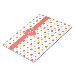 Chic Monogram Red, White Polkas Notepad oder Jotte Notizblock