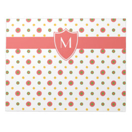 Chic Monogram Red, White Polkas Notepad oder Jotte Notizblock