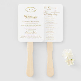 CHIC MONOGRAM & ROMANTIC CALLIGRAPY WEDDING PROGRA FÄCHER