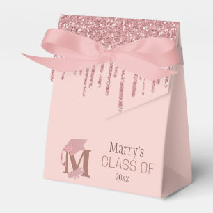 Chic Monogram Rose Gold Glitzer Cap Geschenkschachtel