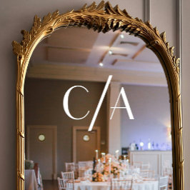 Chic Monogram Slash Art Deco Briefing Wedding Fensteraufkleber