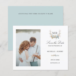 Chic Monogram Wappen Foto Wedding SPEICHERN DAS DA