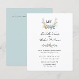 Chic Monogram Wappen Gold und blauen Blumenzwiebel
