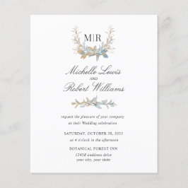 Chic Monogram Wappen Goldene Blumenhochzeit Foto