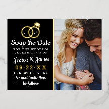 Chic Monogram Wedding Rings Rette oder tauscht das