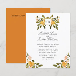 Chic Monogram Yellow Green Flororal Wedding