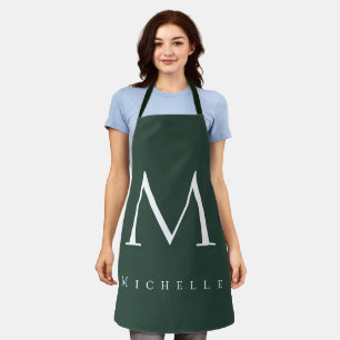 Chic Monogramm beruflich schlicht fügen Sie Ihren Schürze