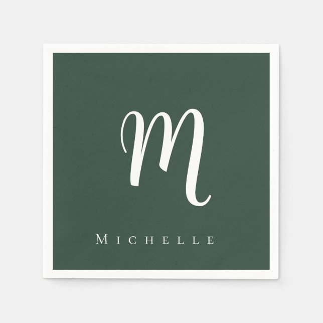 Chic Monogramm beruflich schlicht fügen Sie Ihren  Serviette (Vorderseite)