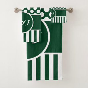 Chic Monogramme Green Polka Dot
