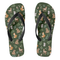 Chic Moody Green Wald Tiere Bären Hirsch