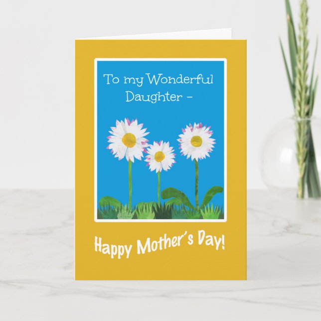 Chic Mother's Day Card for Daughter: Daisies Karte (Vorderseite)