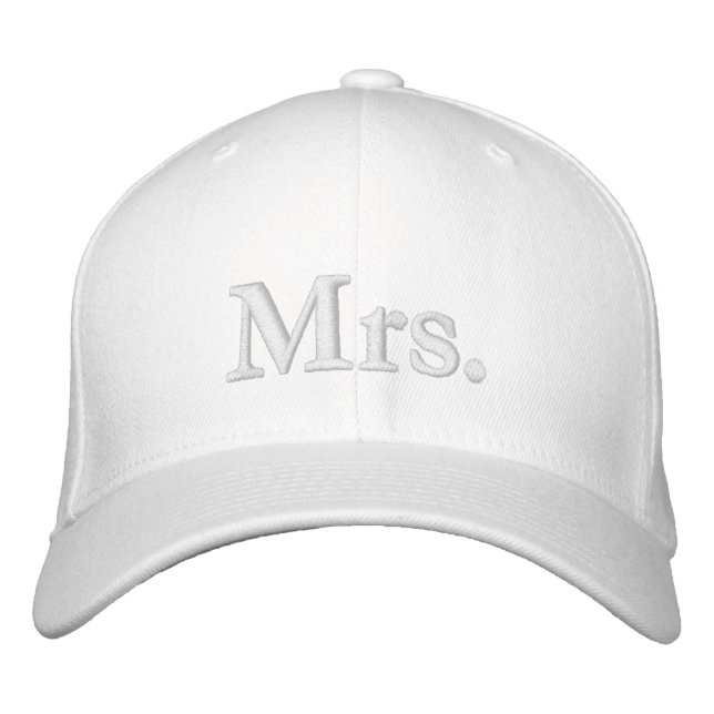 Chic Mrs. errush pink weiß Bestickte Baseballkappe (Vorderseite)