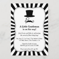 Chic Mustache Gentleman Baby-boy invitation à la d