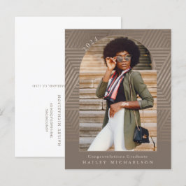 Chic Mute Geometric Print Abschluss Ankündigungspostkarte