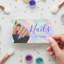 Chic Nail Salon Manicurist Artist Iridescent Opal Visitenkarte