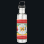 Chic Name and Monogram on Stripes Edelstahlflasche<br><div class="desc">Eine stilvolle Wasserflasche weist ein Aquarellmuster auf,  das mit Ihrem schicken Anfangsmonogramm und Vornamen in einem schicken Skript betont wird. Schaffen Sie sich selbst oder geben Sie als Geschenk.</div>