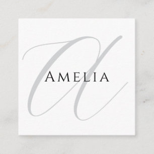 Chic Name Monogram Initial Letter Calligrafy Begleitkarte