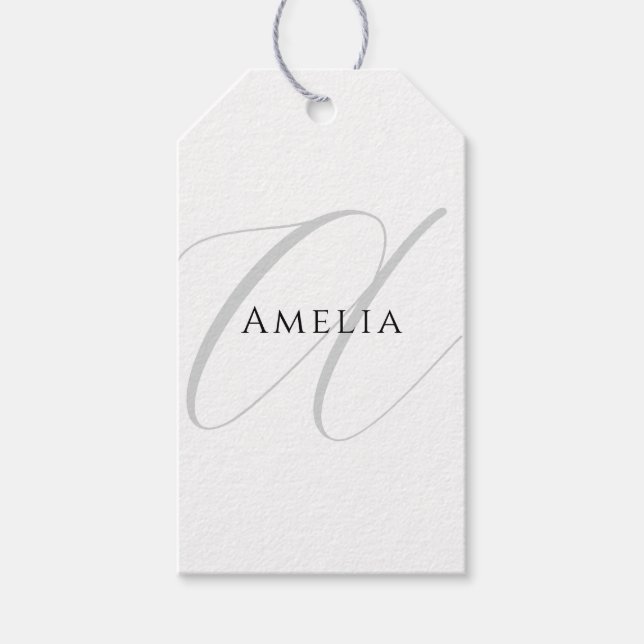 Chic Name Monogram Initial Letter Calligrafy Geschenkanhänger (Vorderseite)