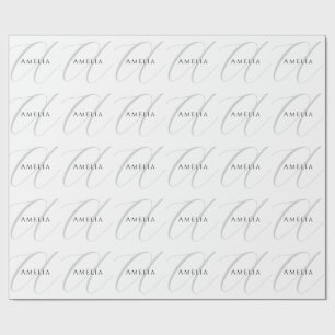 Chic Name Monogram Initial Letter Calligrafy Geschenkpapier