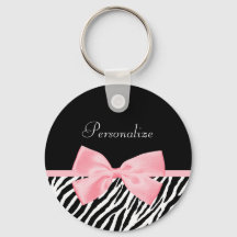 Chic Name Zebra Print Soft Girly Light Pink Ribbon