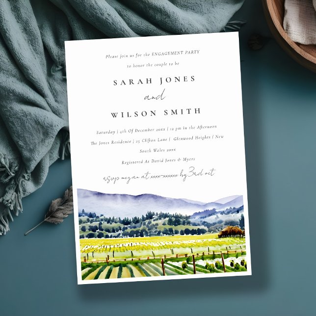 Chic Napa Valley Verlobung Weinkultur und Erde Einladung (Von Creator hochgeladen)