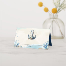 Chic Nautical Anchor Beach Moderne Hochzeit Platzkarte