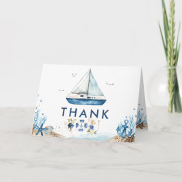 Chic Nautical Boat Ahoy Es ist eine Baby-Dusche al Dankeskarte