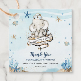 Chic Nautical Elephant Boy Baby Dusche Vielen Dank Geschenkanhänger