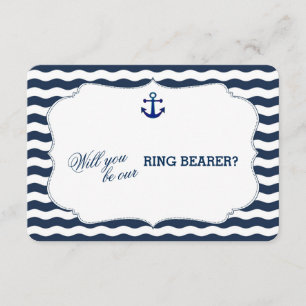 Chic Nautical Navy Waves SEIN MEIN RING BEARER Einladung