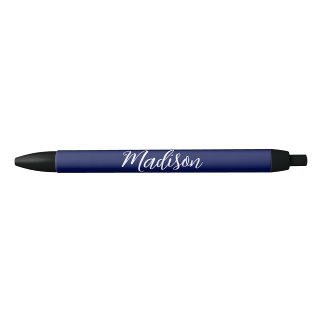 Chic Navy Blue Name Custom Handwritten Script Kugelschreiber (Vorderseite)