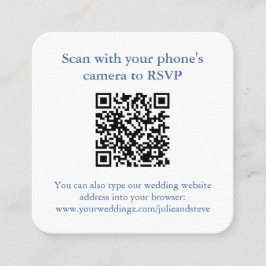 Chic Navy Blue und White Griechisch Key Wedding QR Begleitkarte