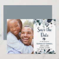 Chic Navy Blue White Blume Hochzeit speichern das