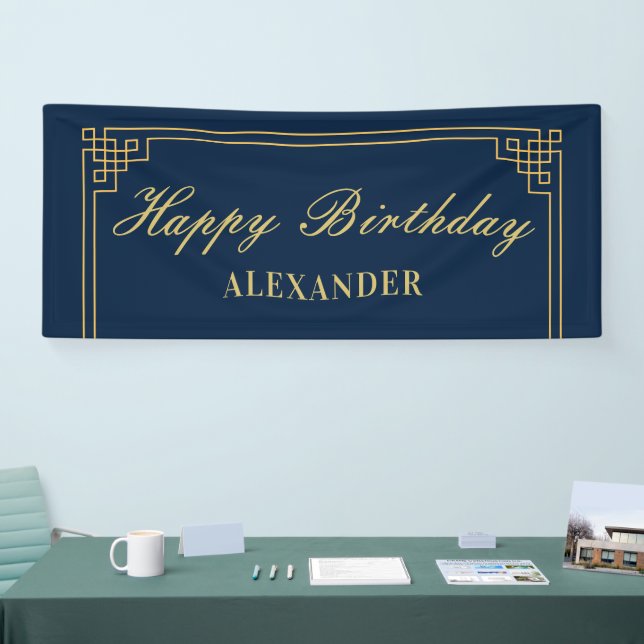 Chic Navy Gold Gatsby  Banner (Messe)