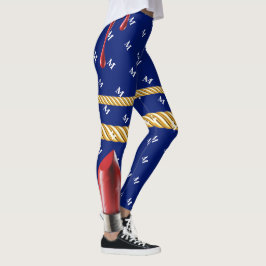 Chic Navy stilvolle Lips Geschenk Bday Beauty Girl Leggings