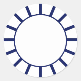 Chic Navy Strip Runder Aufkleber