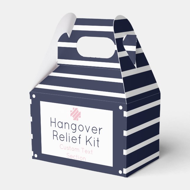 Chic Navy und White Hangover Relief Kit Geschenkschachtel (Vorderseite)