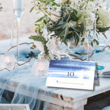 Chic Navy White Watercolor Hochzeitsempfang
