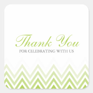 Chic Neon Green Ombre Chevrons Quadratischer Aufkleber